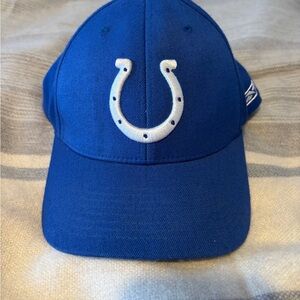 Indianapolis Colts Hat Cap Stretch Flex Fit OSFA Blue Plain Logo VTG Y2K Reebok